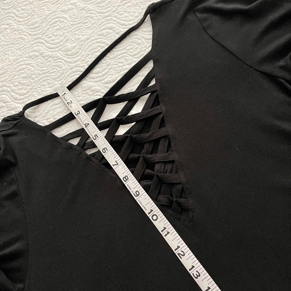 Cable and Gauge Scoop Neck Lattice Back 3/4 Length Sleeve Size Large Top - Picture 11 of 16
